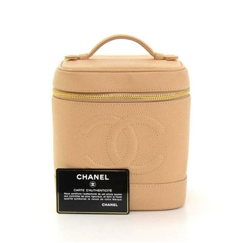 chanel beige makeup bag